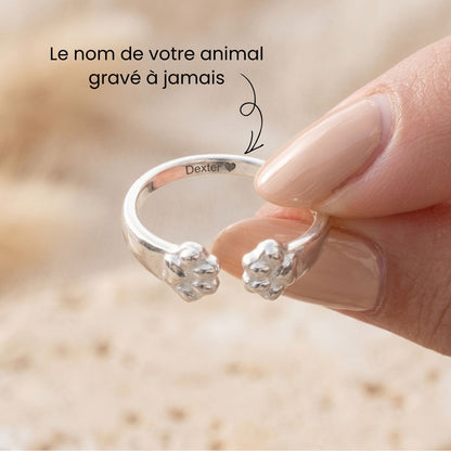 Bague Câlin Patte Animal Personnalisée